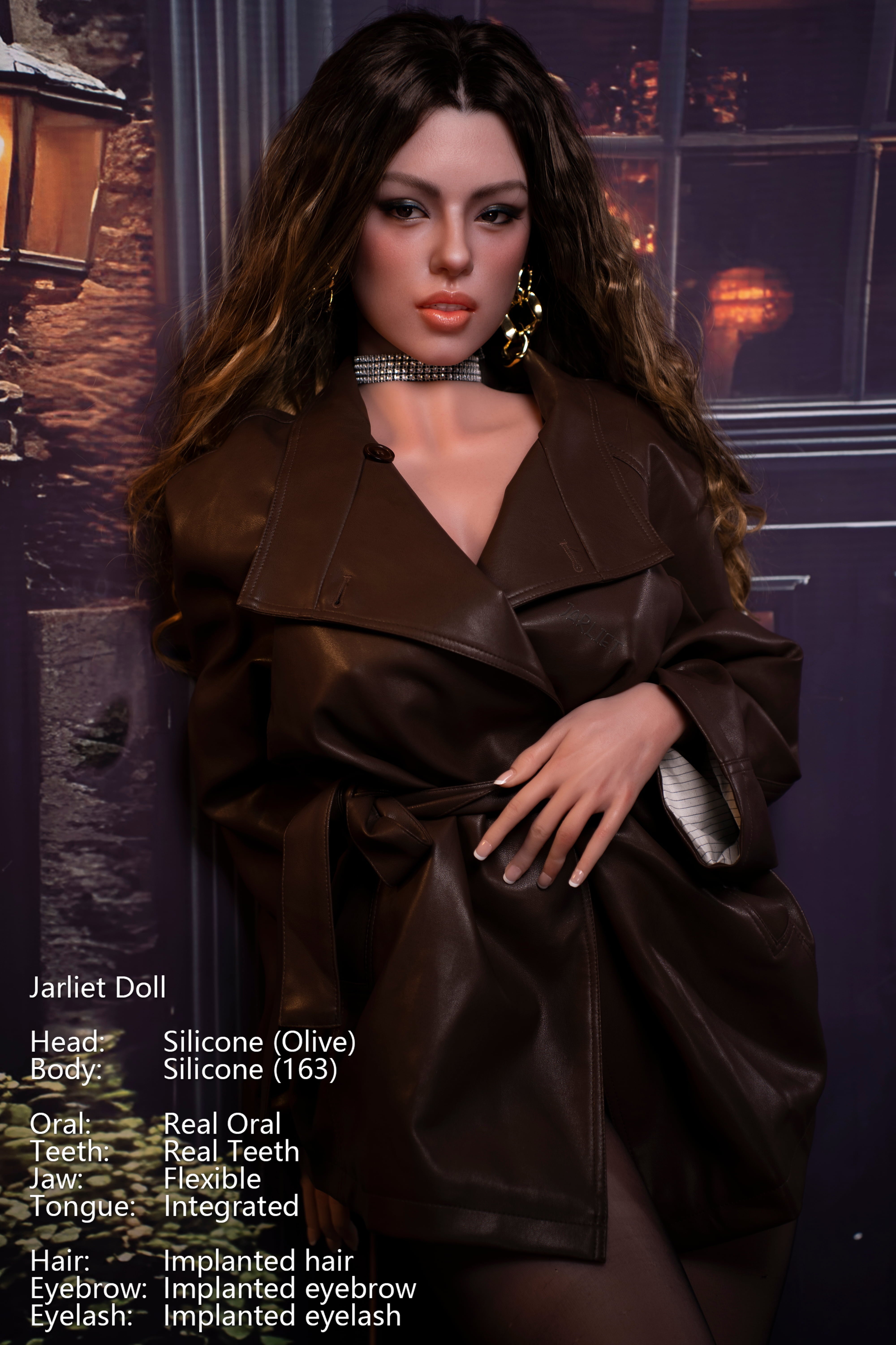 Jarliet | 163cm / 5ft4 Slim-Curve Full Silicone Sex Doll with ROS Head – Olive