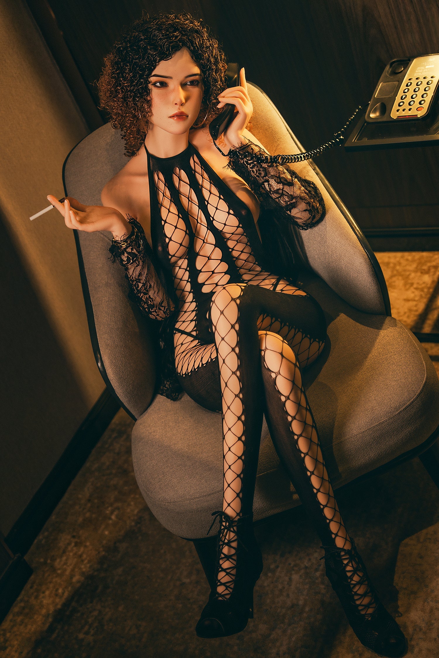 SY Doll - 173cm(5ft6) D Cup Full Silicone Curly Hair Sex Doll- Fancy