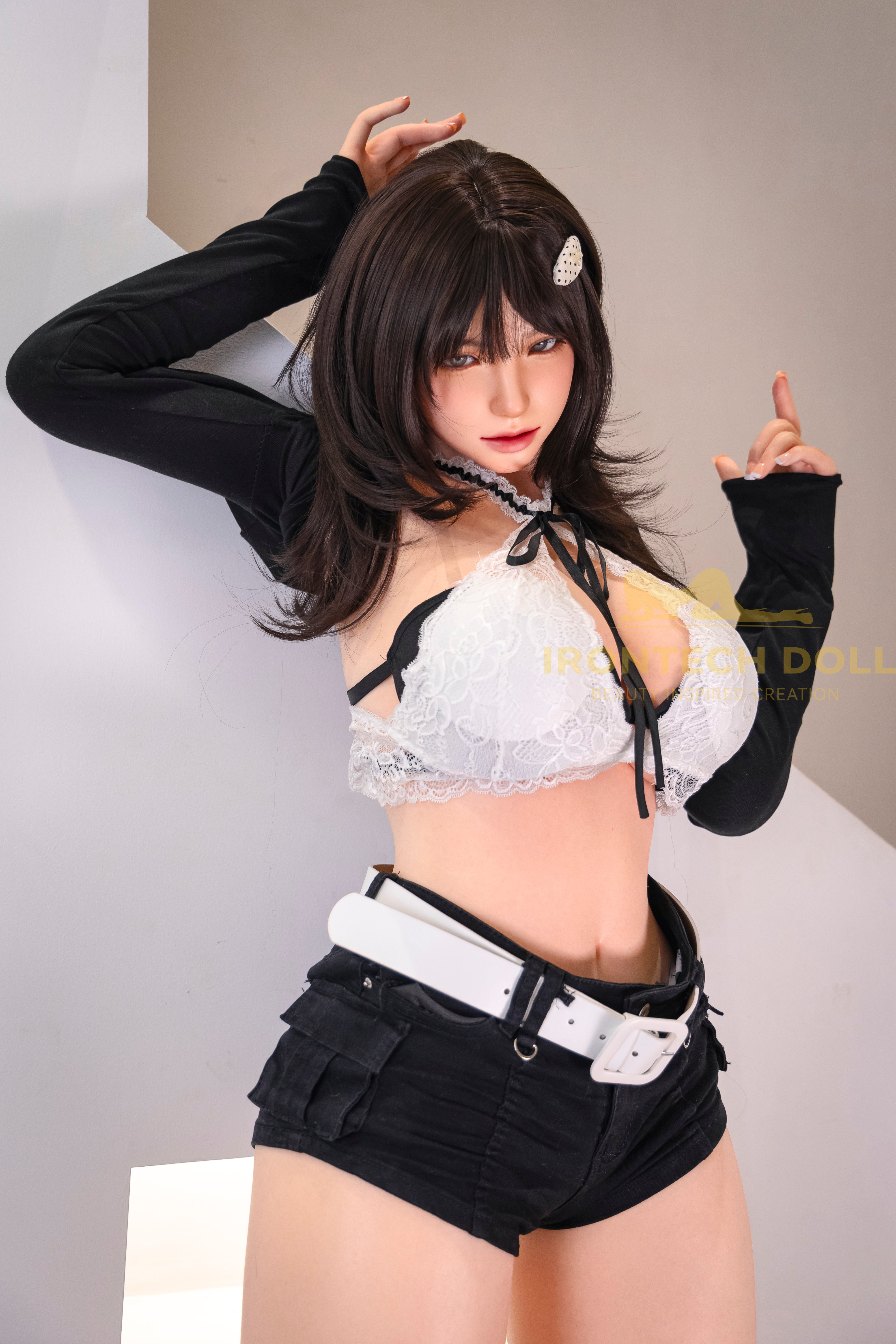 Irontech Doll | 165cm / 5ft5 Curvy Full Silicone Sex Doll with ROS MAX Head – Kitty