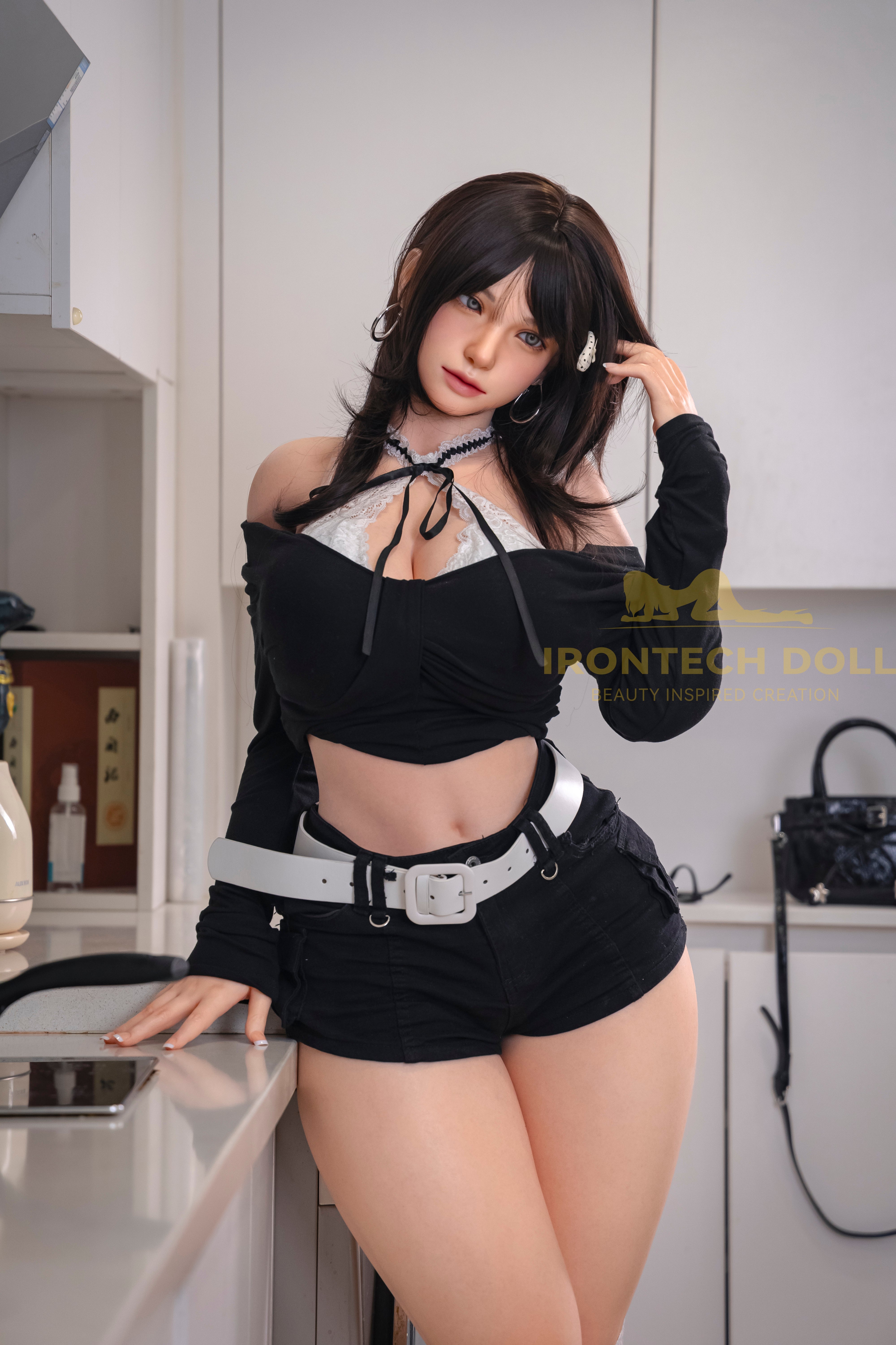 Irontech Doll | 165cm / 5ft5 Curvy Full Silicone Sex Doll with ROS MAX Head – Kitty - AliaDoll - Irontech